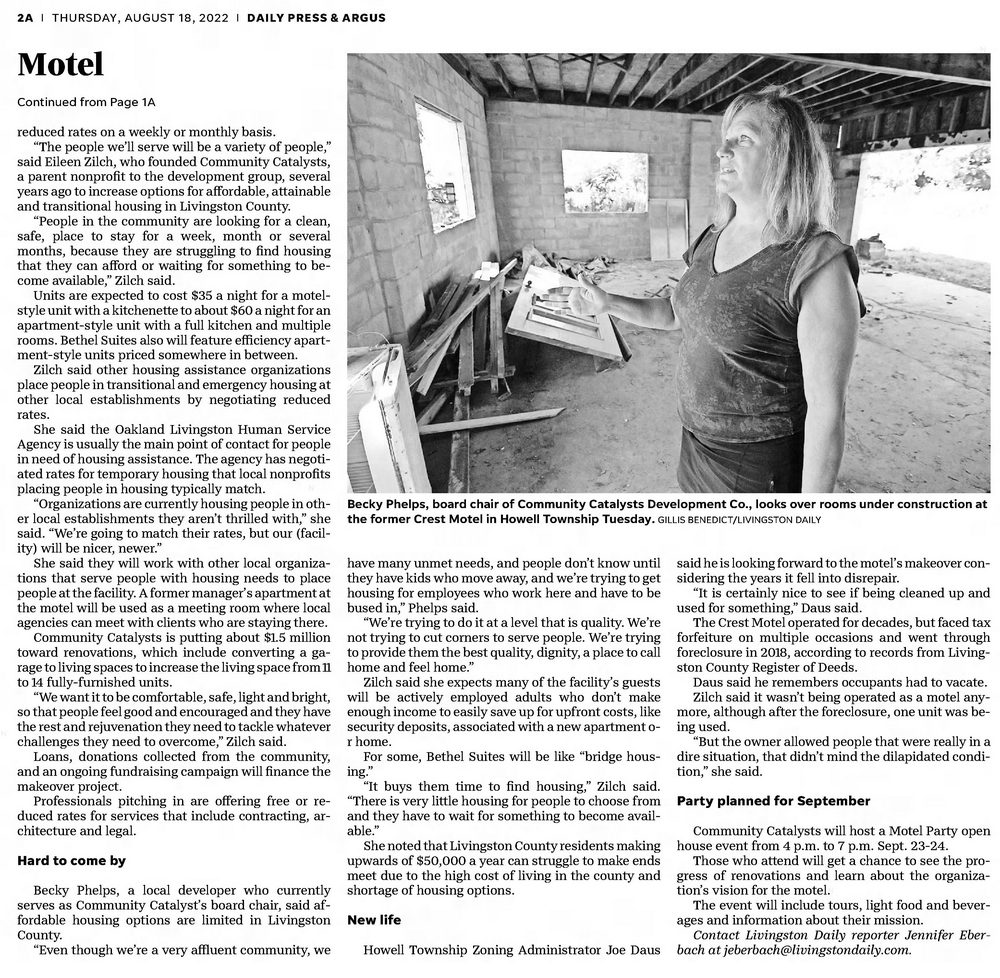 Crest Motel (Bethel Suites) - Aug 2022 Article On Renovation (newer photo)